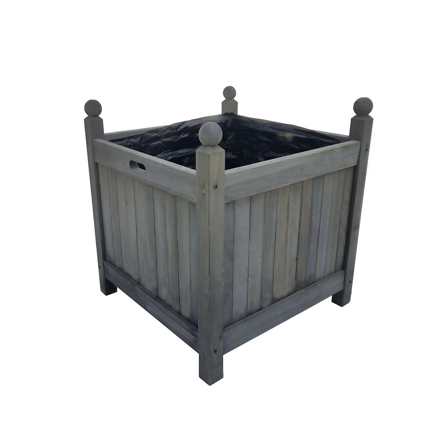 Homebase Large Wooden Planter Grey 1 Homebase Large Wooden Planter Grey