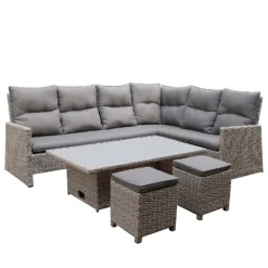 Mortimer Grey Rattan Garden Corner Sofa Set -Garantia Sales Store 12887790 1205047776415101