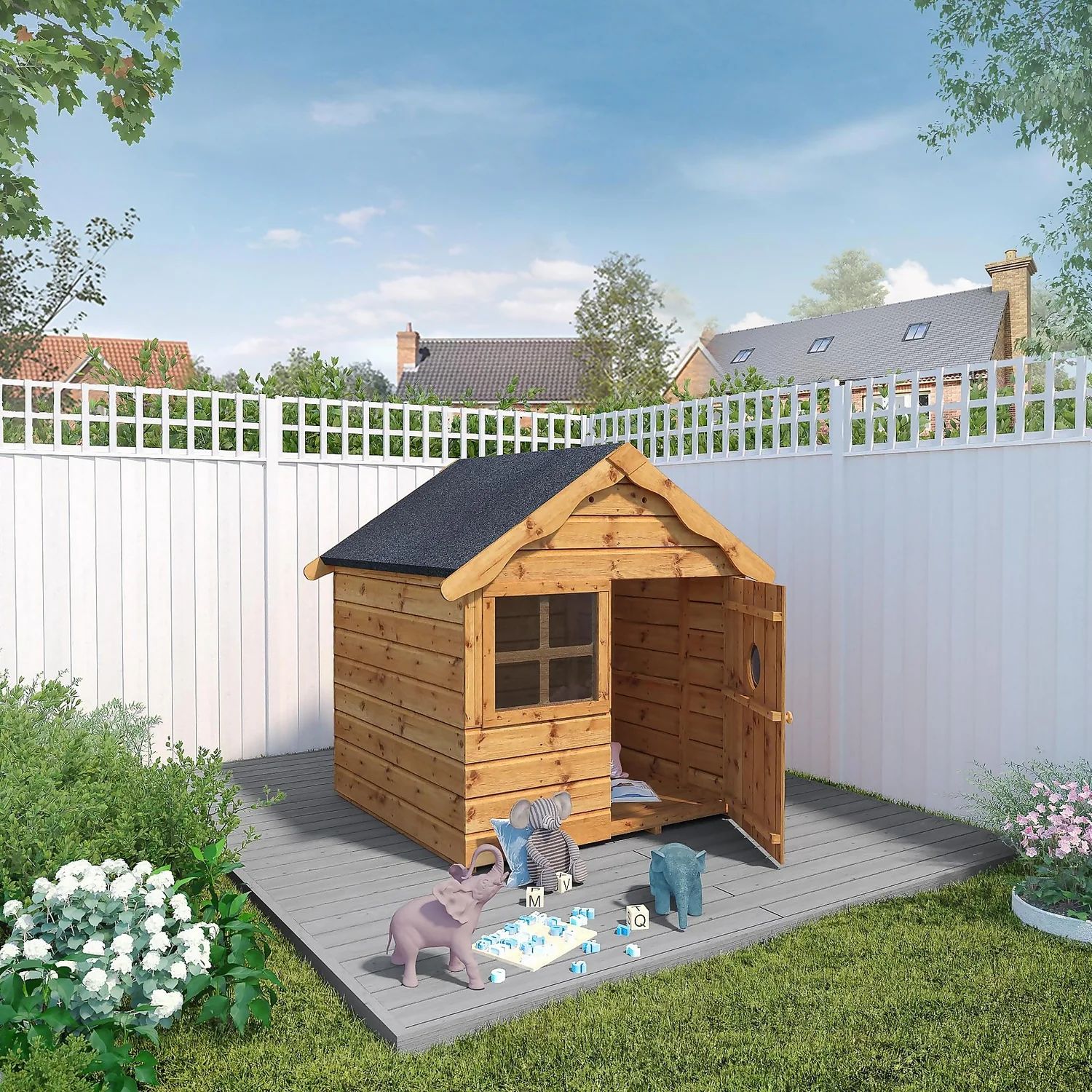 Mercia 4 X 4ft Snug Wooden Playhouse 2 Mercia 4 X 4ft Snug Wooden Playhouse - Image 2