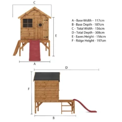 Mercia 7 X 9'4ft Snug Wooden Playhouse Tower & Slide - Installation Included -Garantia Sales Store 12888291 1565027554302477