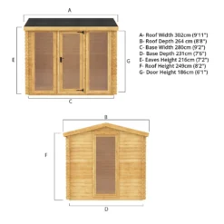 Mercia 3 X 2.5m 19mm Log Cabin -Garantia Sales Store 12888307 2115023719196020