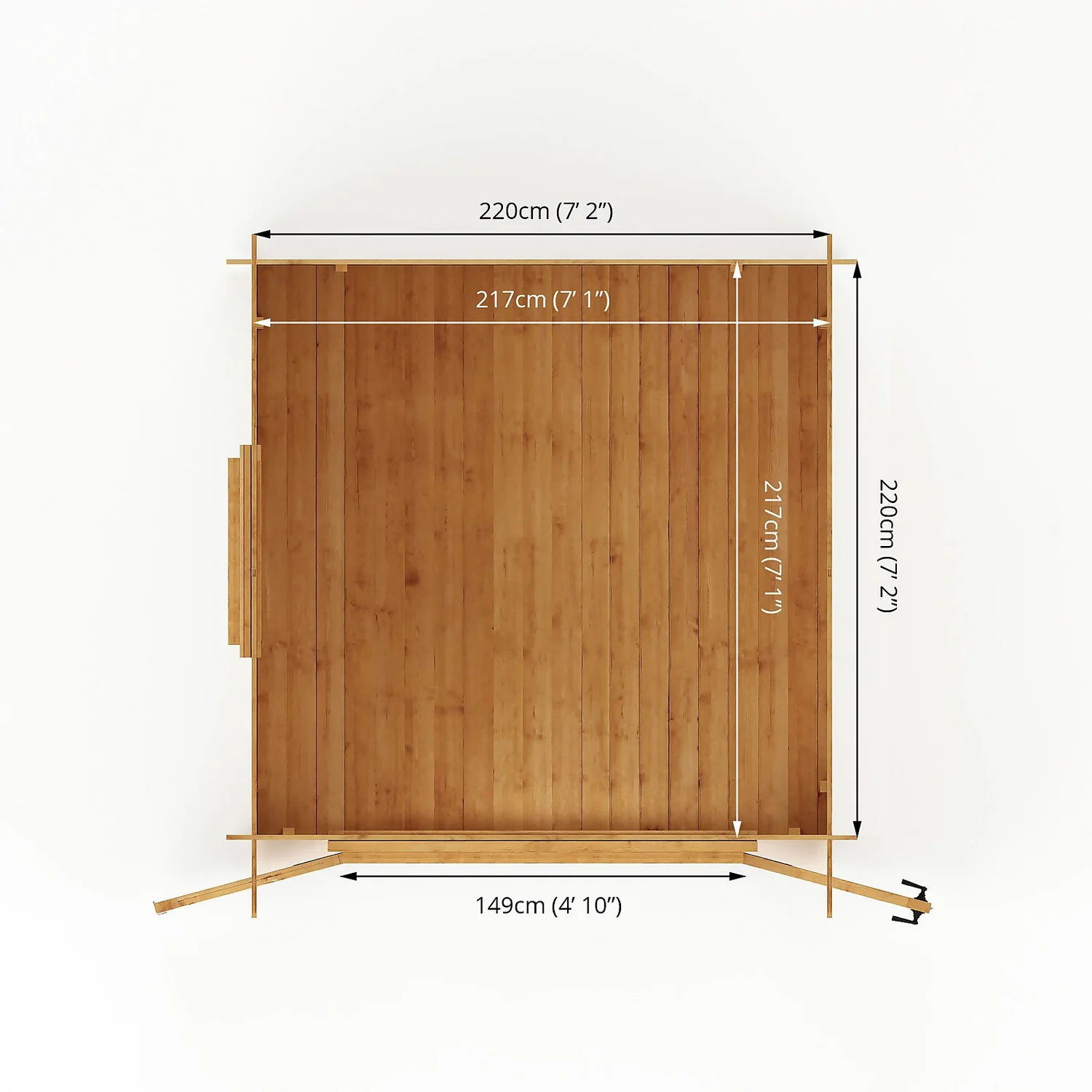 Mercia 2.4 X 2.4m 19mm Log Cabin 10 Mercia 2.4 X 2.4m 19mm Log Cabin - Image 10
