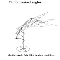 3m Overhanging Parasol - Dark Grey -Garantia Sales Store 12888567 1714966185588741
