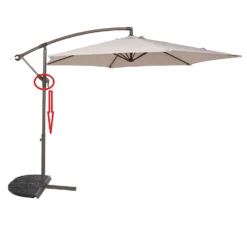 3m Overhanging Parasol - Natural -Garantia Sales Store 12888570 5694966185561111