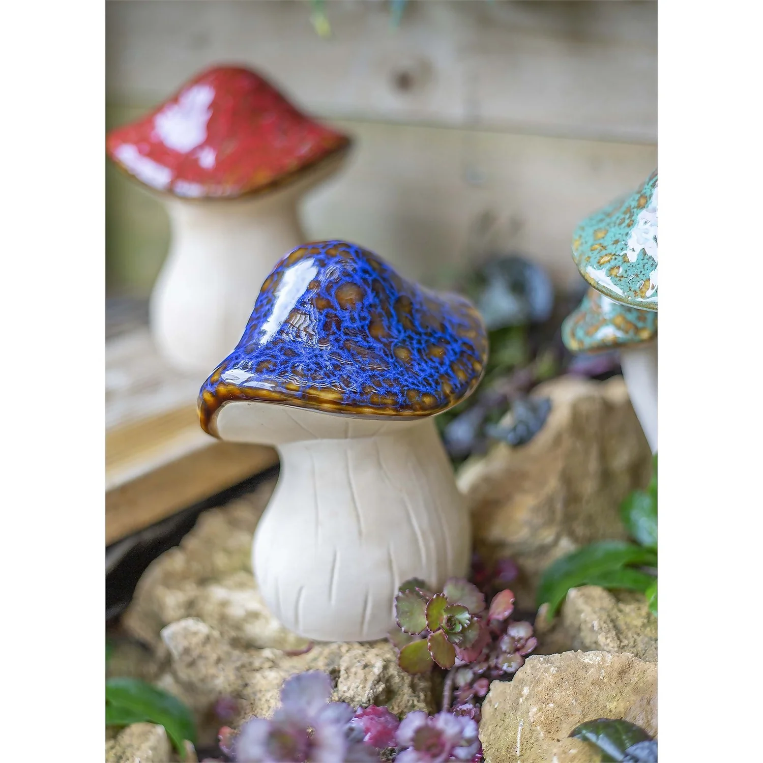 Ceramic Mushroom Garden Ornament - Medium 6 Ceramic Mushroom Garden Ornament - Medium - Image 6