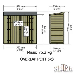 Shire Shed Overlap 6x3 Pent -Garantia Sales Store 13082814 2084862497764837
