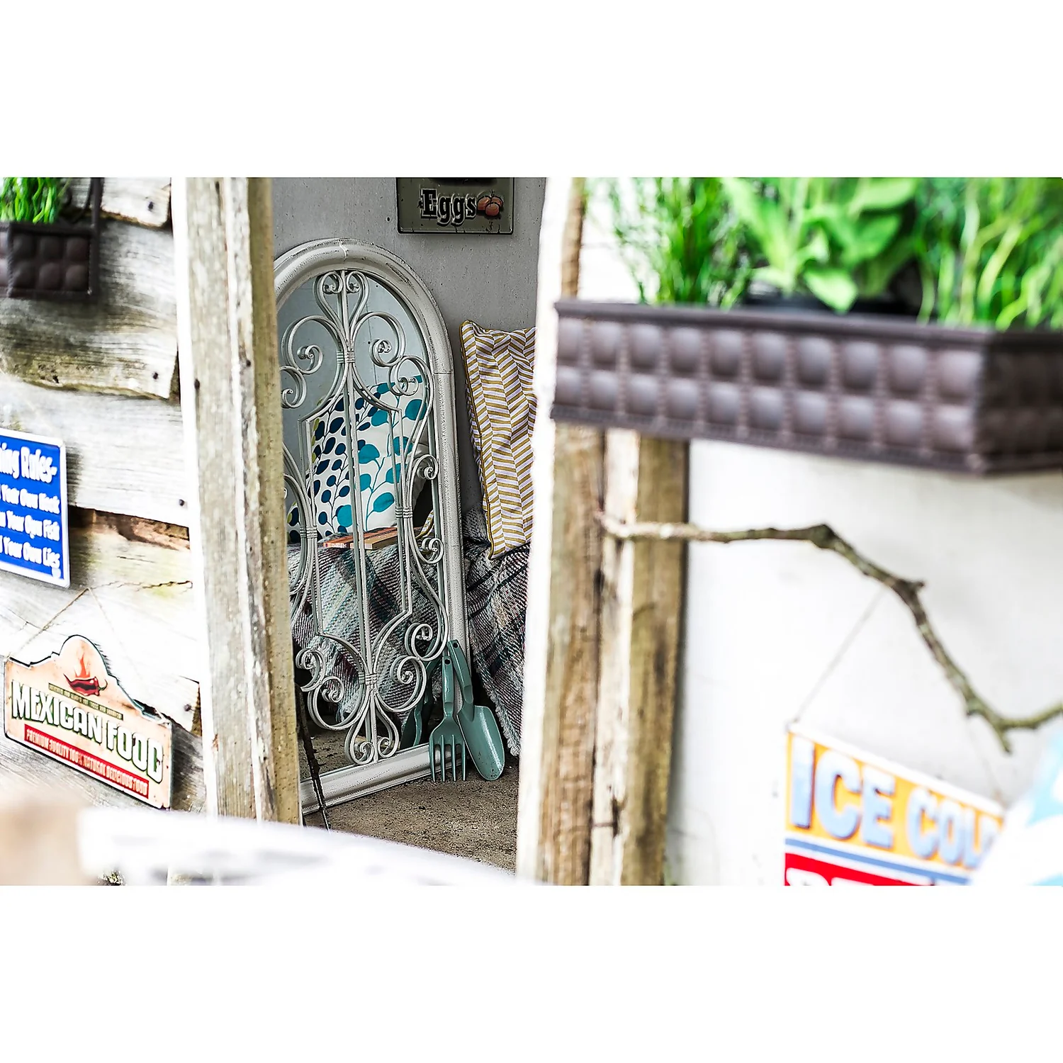 Scrolled Arch Garden Mirror 5 Scrolled Arch Garden Mirror - Image 5