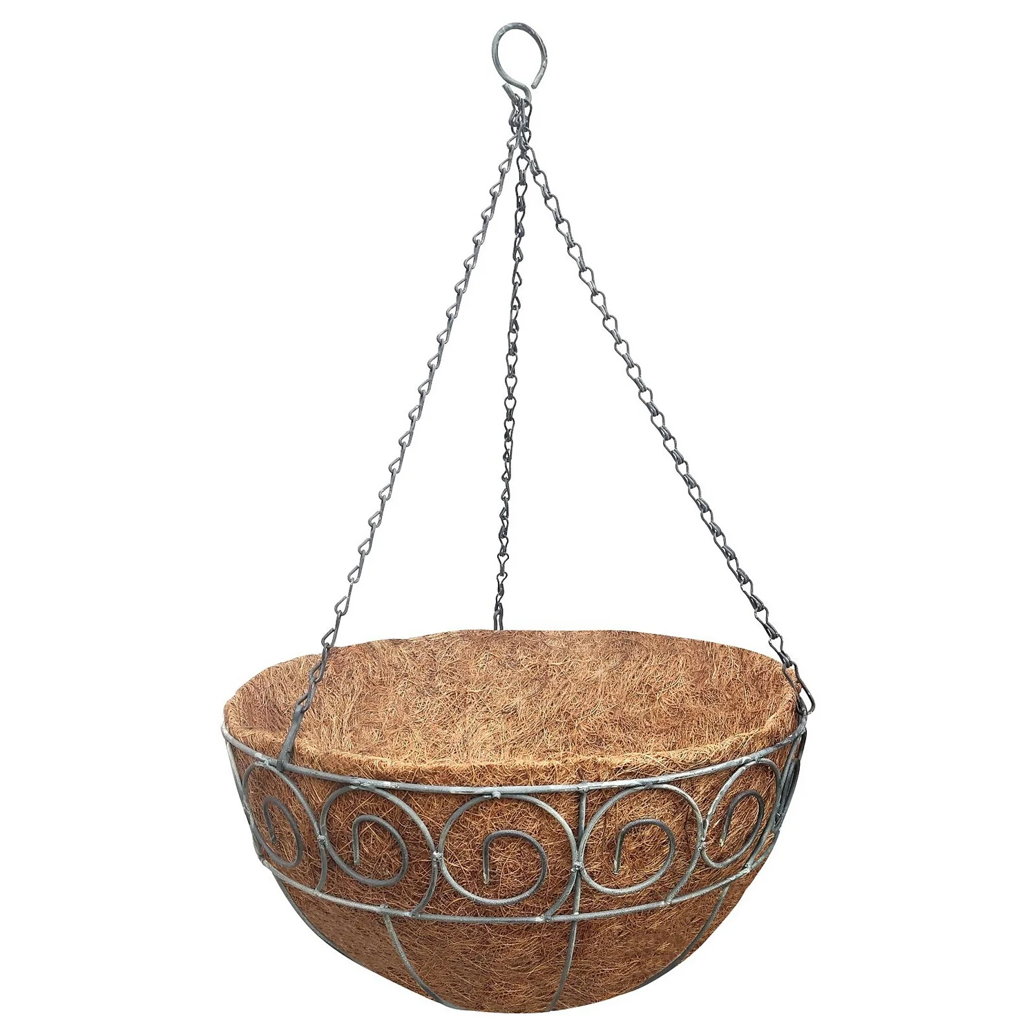 35 Cm Distress Finish Hanging Basket With Coco Liner 3 35 Cm Distress Finish Hanging Basket With Coco Liner - Image 3