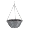 14in Faux Rattan Hanging Basket - Slate