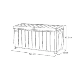 Keter Ace Outdoor Garden Storage Box 124 X 55 X 62.5 Cm - Grey And Black -Garantia Sales Store 13432924 1804947994784994