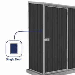 Absco 5 X 3ft Space Saver Metal Pent Shed - Dark Grey 12 Absco 5 X 3ft Space Saver Metal Pent Shed - Dark Grey -Garantia Sales Store 13440829 2374929186487290