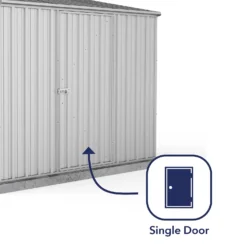 Absco 7.5 X 5ft Space Saver Metal Pent Shed - Zinc -Garantia Sales Store 13440831 7744929185711439