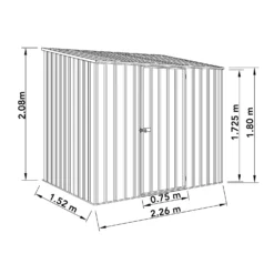 Absco 7.5 X 5ft Space Saver Metal Pent Shed - Zinc -Garantia Sales Store 13440831 9354929185562642