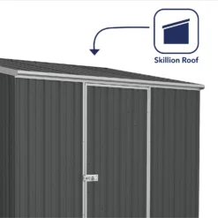 Absco 7.5 X 5ft Space Saver Metal Pent Shed - Grey -Garantia Sales Store 13440833 3584945449489171