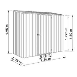 Absco 7.5 X 3ft Space Saver Metal Pent Shed - Zinc -Garantia Sales Store 13440836 5735027360443002
