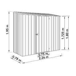 Absco 7.5 X 3ft Space Saver Metal Pent Shed - Green -Garantia Sales Store 13440840 1134929186039480