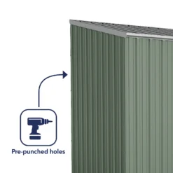 Absco 10 X 5ft Space Saver Metal Pent Shed - Green -Garantia Sales Store 13440844 2034929185692095