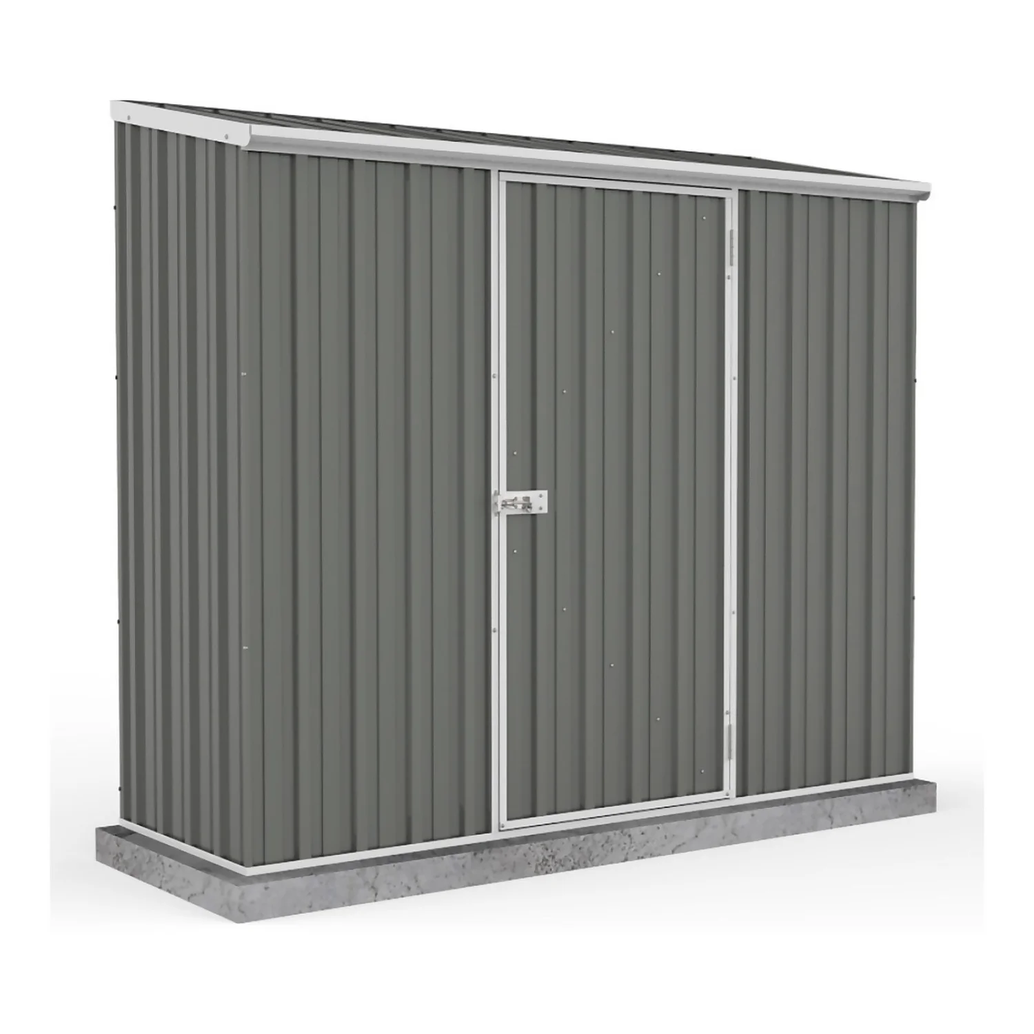 Absco 7.5 X 3ft Space Saver Metal Pent Shed - Grey 1 Absco 7.5 X 3ft Space Saver Metal Pent Shed - Grey