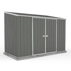 Absco 10 X 5ft Space Saver Metal Pent Shed - Grey
