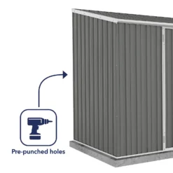 Absco 10 X 5ft Space Saver Metal Pent Shed - Grey -Garantia Sales Store 13440846 4834929186120804