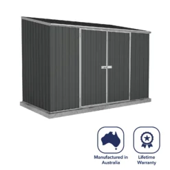 Absco 10 X 5ft Space Saver Metal Pent Shed - Dark Grey -Garantia Sales Store 13440849 1444929186313056