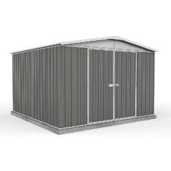 Absco 10 X 10ft Regent Metal Apex Shed - Grey