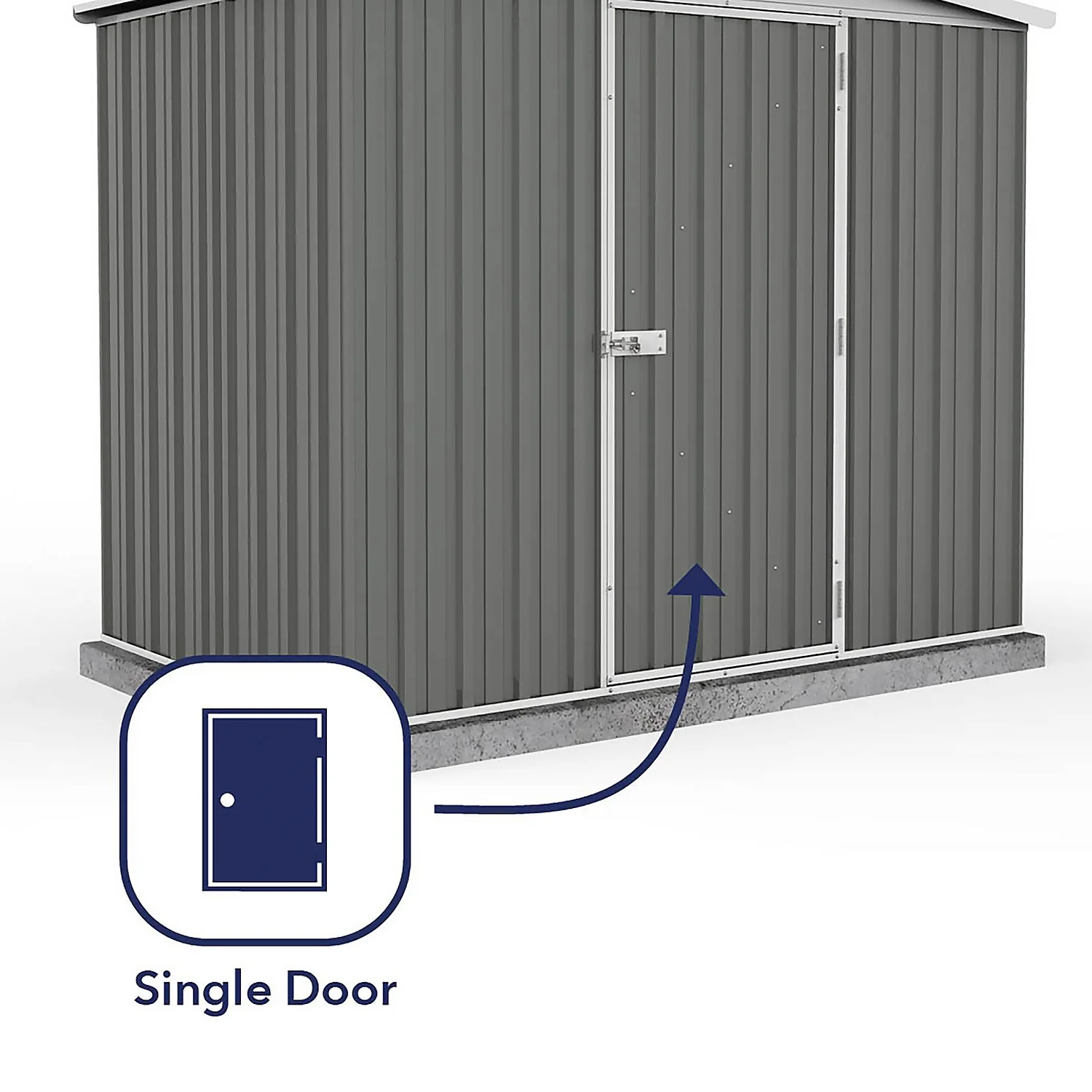 Absco 7.5 X 5ft Regent Metal Apex Shed - Grey 5 Absco 7.5 X 5ft Regent Metal Apex Shed - Grey - Image 5