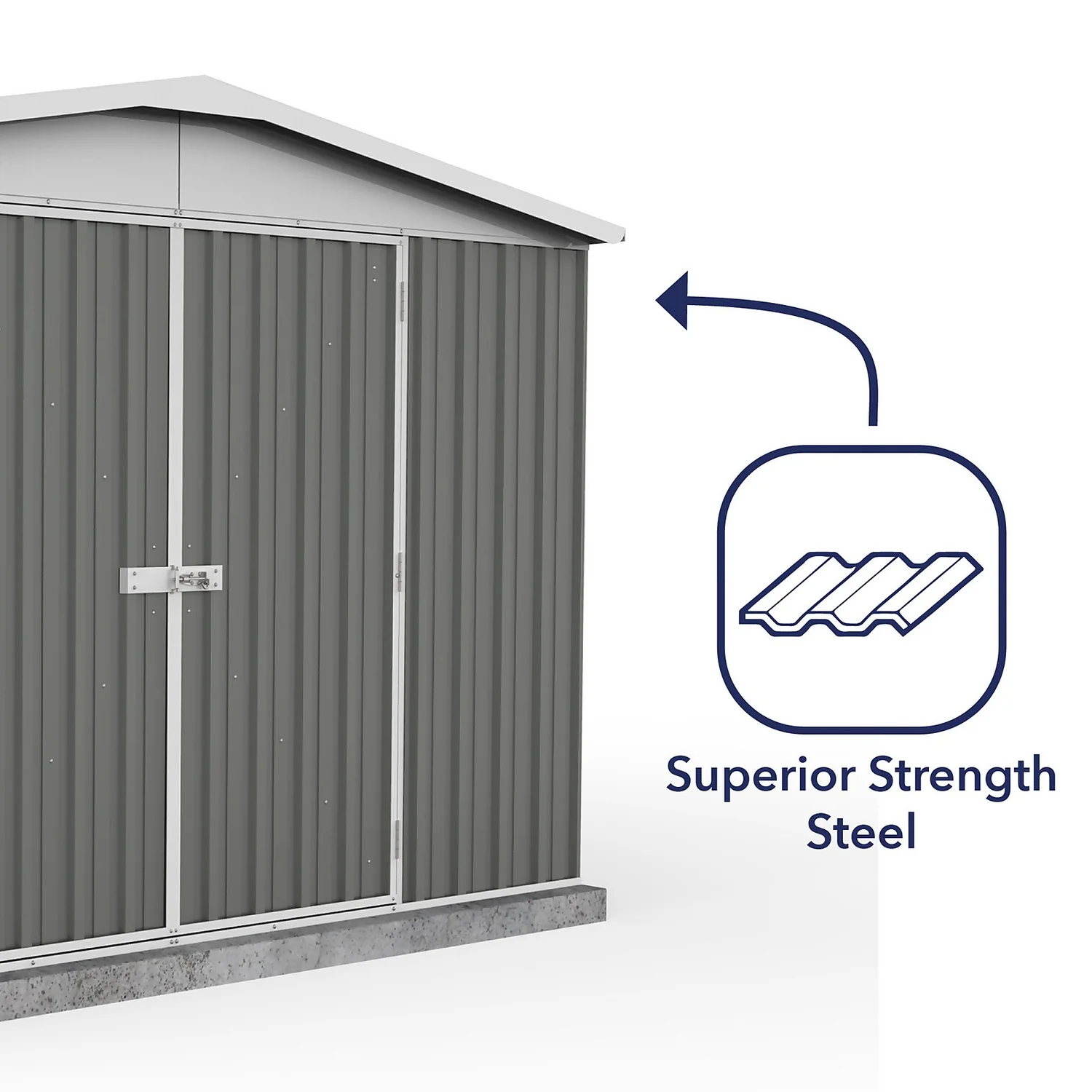 Absco 10x12ft Regent Metal Apex Shed - Grey 7 Absco 10x12ft Regent Metal Apex Shed - Grey - Image 7