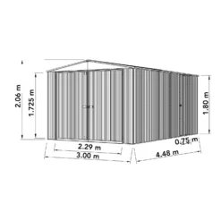 Absco 10 X 15ft Utility Workshop Apex Metal Shed - Green -Garantia Sales Store 13440865 2124929164214777