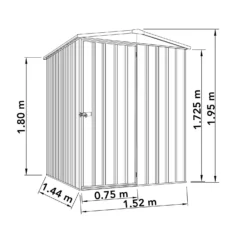 Absco 5 X 5ft Regent Metal Apex Shed - Grey -Garantia Sales Store 13440867 1134929163611822