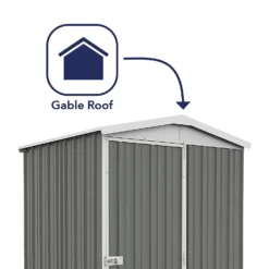 Absco 5 X 5ft Regent Metal Apex Shed - Grey -Garantia Sales Store 13440867 3914929163692579