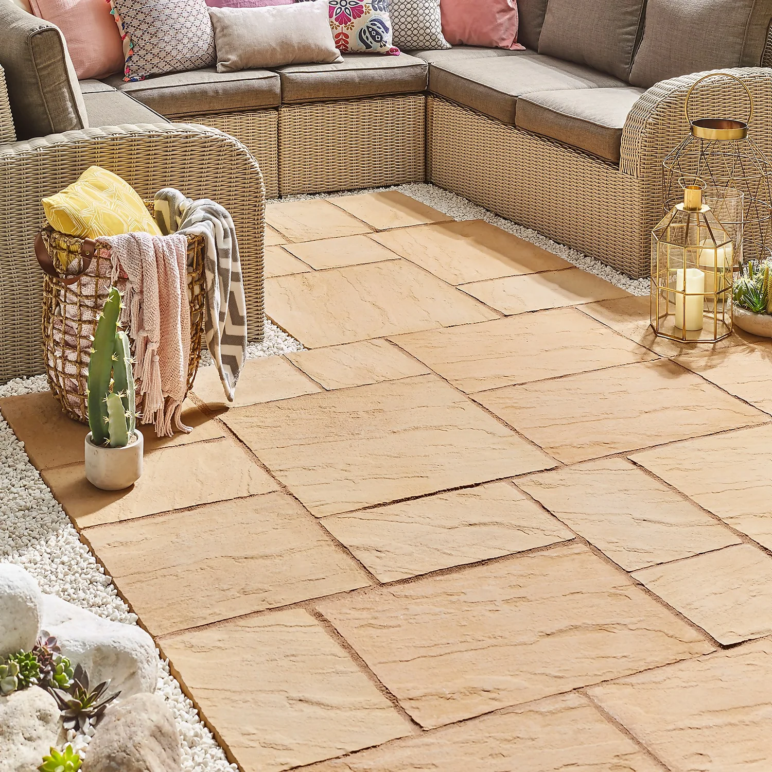 Stylish Stone Chantry Patio Paving Kit 5.76 Sqm Gold 2 Stylish Stone Chantry Patio Paving Kit 5.76 Sqm Gold - Image 2