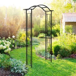 Panacea KD Wave Top Steel Garden Arch - Black -Garantia Sales Store 13480853 4814931199840300