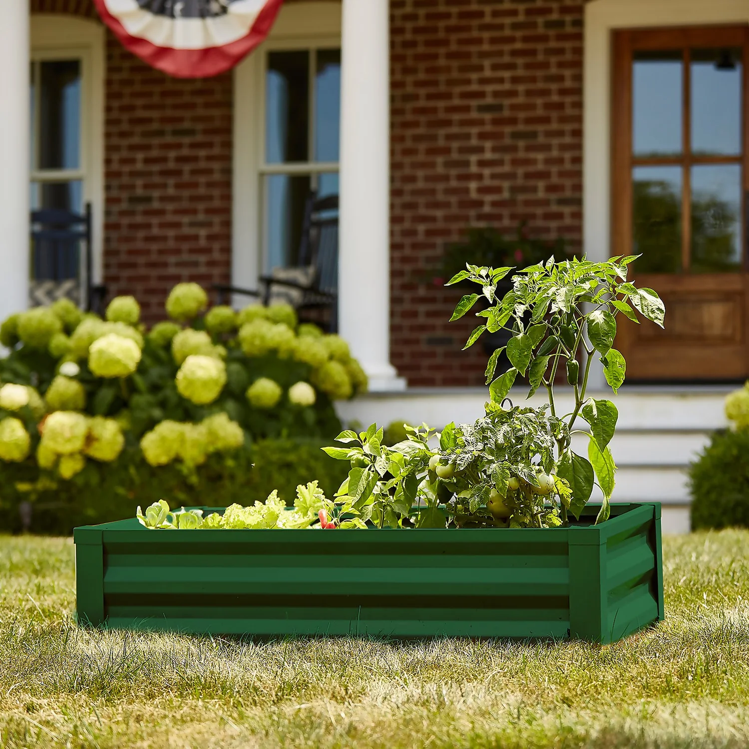 Panacea Steel Raised Garden Planter - Green 2 Panacea Steel Raised Garden Planter - Green - Image 2