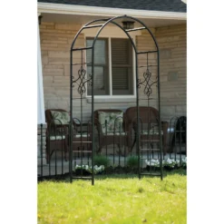 Panacea Quatrefoil Steel Garden Arch - Black 3 Panacea Quatrefoil Steel Garden Arch - Black -Garantia Sales Store 13480863 3684931199828012