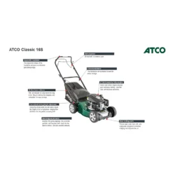 Atco 123ccc Classic 16S Petrol Lawn Mower - 41cm -Garantia Sales Store 13483563 1084929328984659