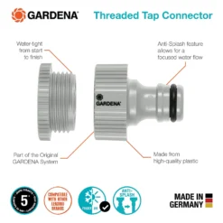 GARDENA Threaded Tap Hose Pipe Connector 8 GARDENA Threaded Tap Hose Pipe Connector -Garantia Sales Store 13489625 4274920779907963