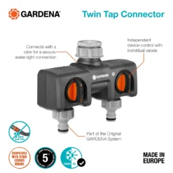 GARDENA Twin-Tap Hose Pipe Connector -Garantia Sales Store 13489627 8324920780905436