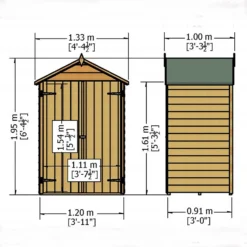 Shire 4x3ft Overlap Double Door Garden Tool Shed With Shelves -Garantia Sales Store 13505226 1844926473758788