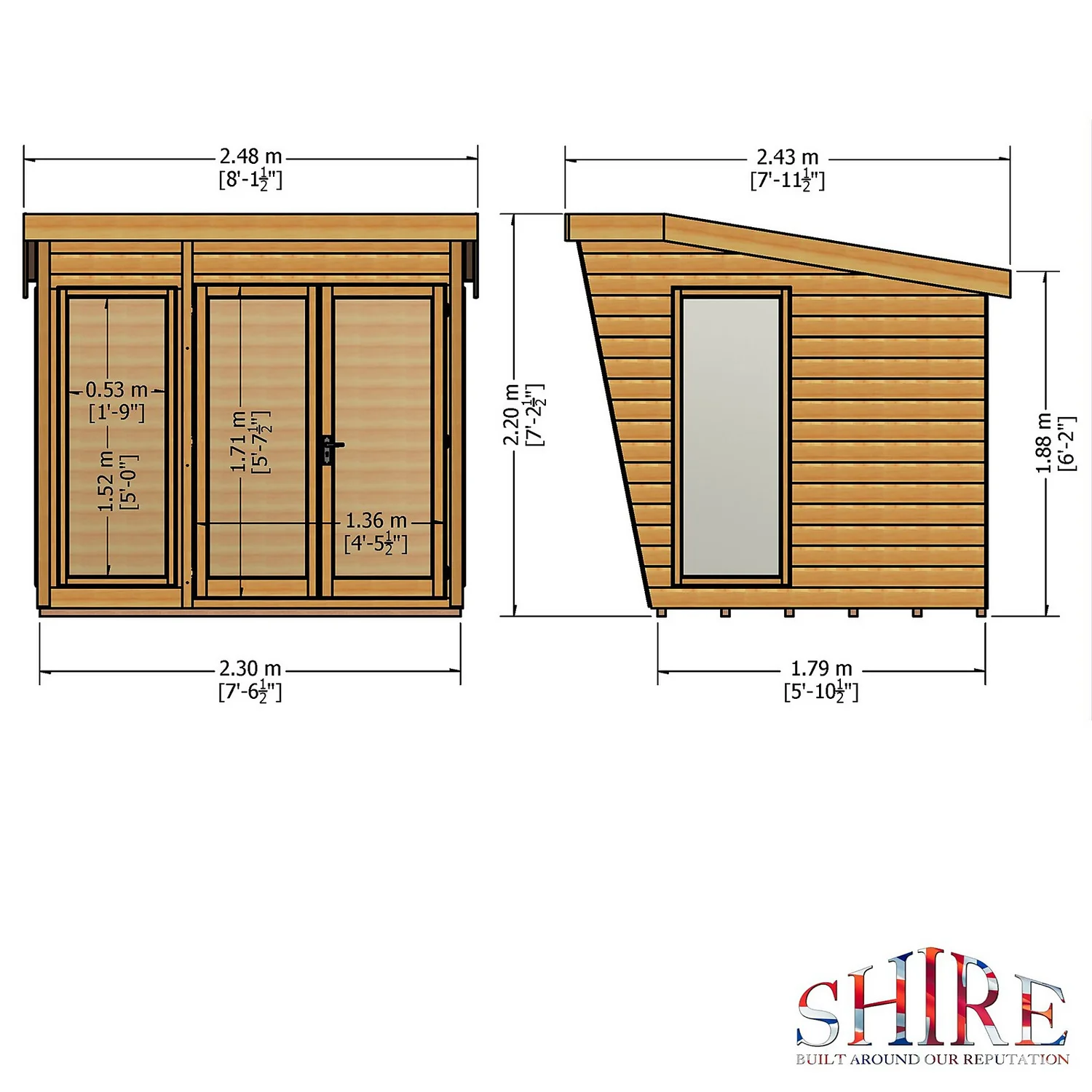 Shire 8 X 6ft Highclere Double Door Summerhouse - Including Installation 3 Shire 8 X 6ft Highclere Double Door Summerhouse - Including Installation - Image 3