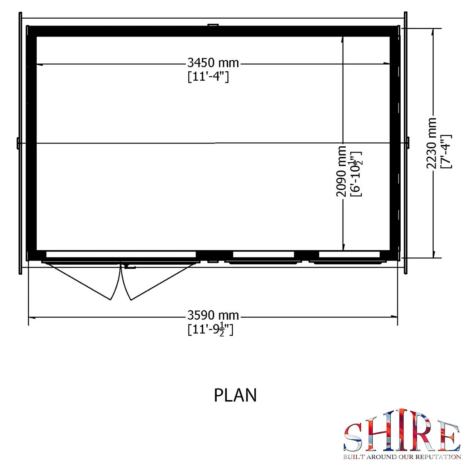 Shire 12 X 7ft Double Door Garden Office - Including Installation 4 Shire 12 X 7ft Double Door Garden Office - Including Installation - Image 4