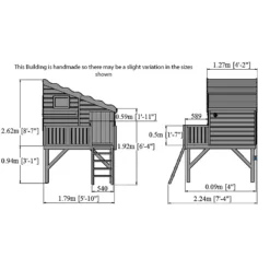 Shire 6x4ft Command Post Wooden Playhouse With Platform - Including Installation -Garantia Sales Store 13505342 1124931993026995