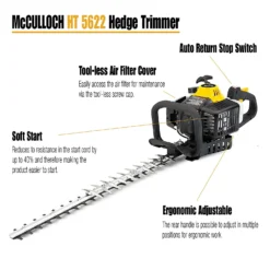 McCulloch HT5622 Petrol Hedge Trimmer -Garantia Sales Store 13524822 1964936893562440
