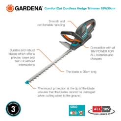 GARDENA ComfortCut Cordless 18V 50 Hedge Trimmer -Garantia Sales Store 13524828 1365049587635227