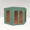 Country Living Premium Ribble 8ft X 8ft Corner Summerhouse Painted + Installation - Aurora Green