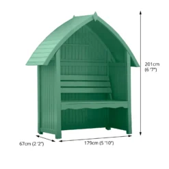 Country Living Wilmcote Arbour Seat Painted + Installation - Aurora Green -Garantia Sales Store 13554932 1114942011019116
