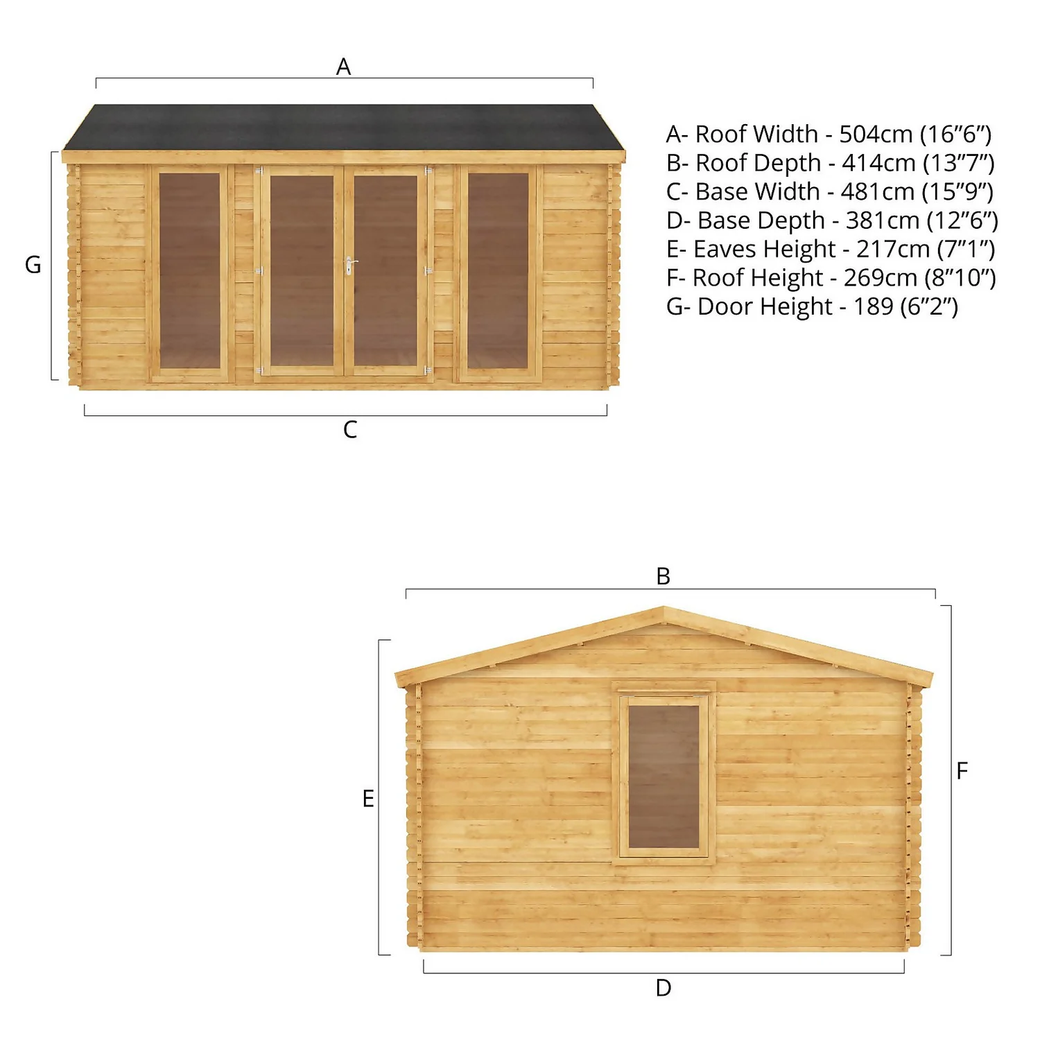 Mercia 5m X 4m Home Office Log Cabin 28mm 9 Mercia 5m X 4m Home Office Log Cabin 28mm - Image 9