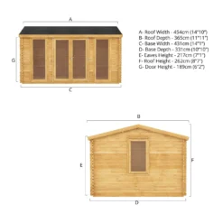 Mercia 4.5m X 3.5m Home Office Log Cabin 44mm 18 Mercia 4.5m X 3.5m Home Office Log Cabin 44mm -Garantia Sales Store 13555849 2845025545889702