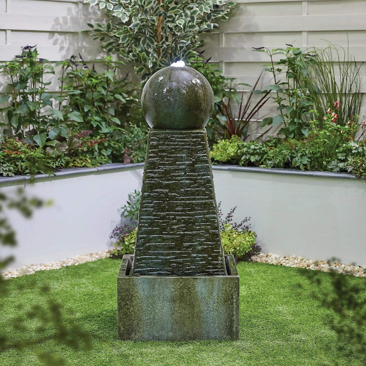 Stylish Fountain Obelisk Falls Water Feature With LEDs 2 Stylish Fountain Obelisk Falls Water Feature With LEDs - Image 2
