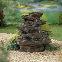 Stylish Fountain Red Rock Springs Water Feature With LEDs -Garantia Sales Store 13846066 1654962027820236